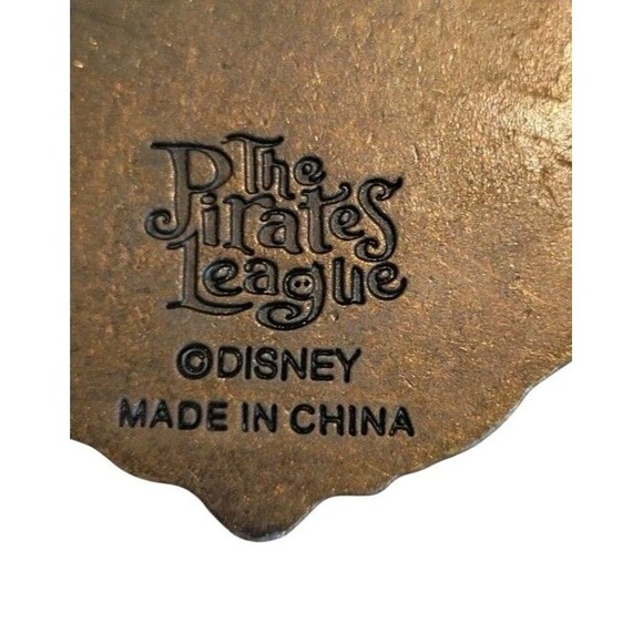 Official Disney The Pirates League Skull Medallion Skeleton Key Bronze Necklace - Picture 4 of 8